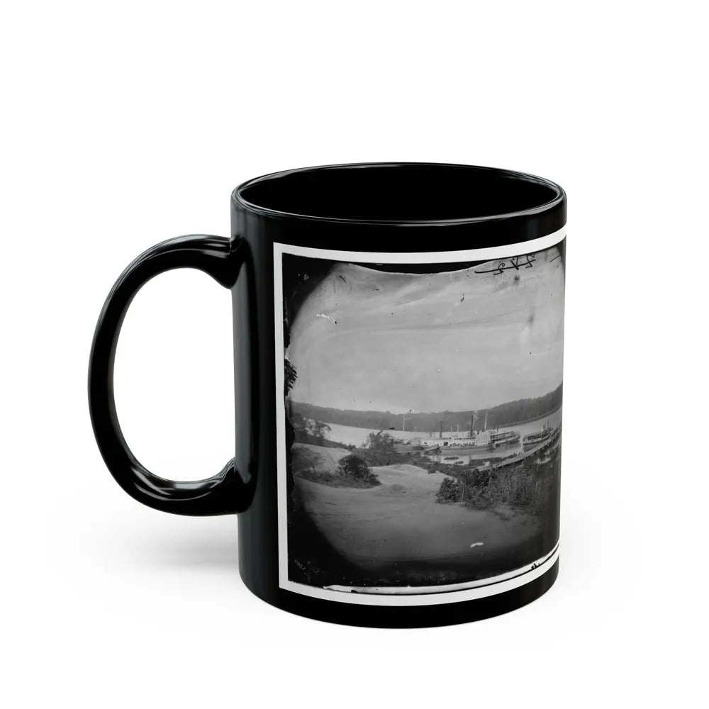 Appomattox River, Virginia. Medical Supply Boat Planter (U.S. Civil War) Black Coffee Mug-Go Mug Yourself