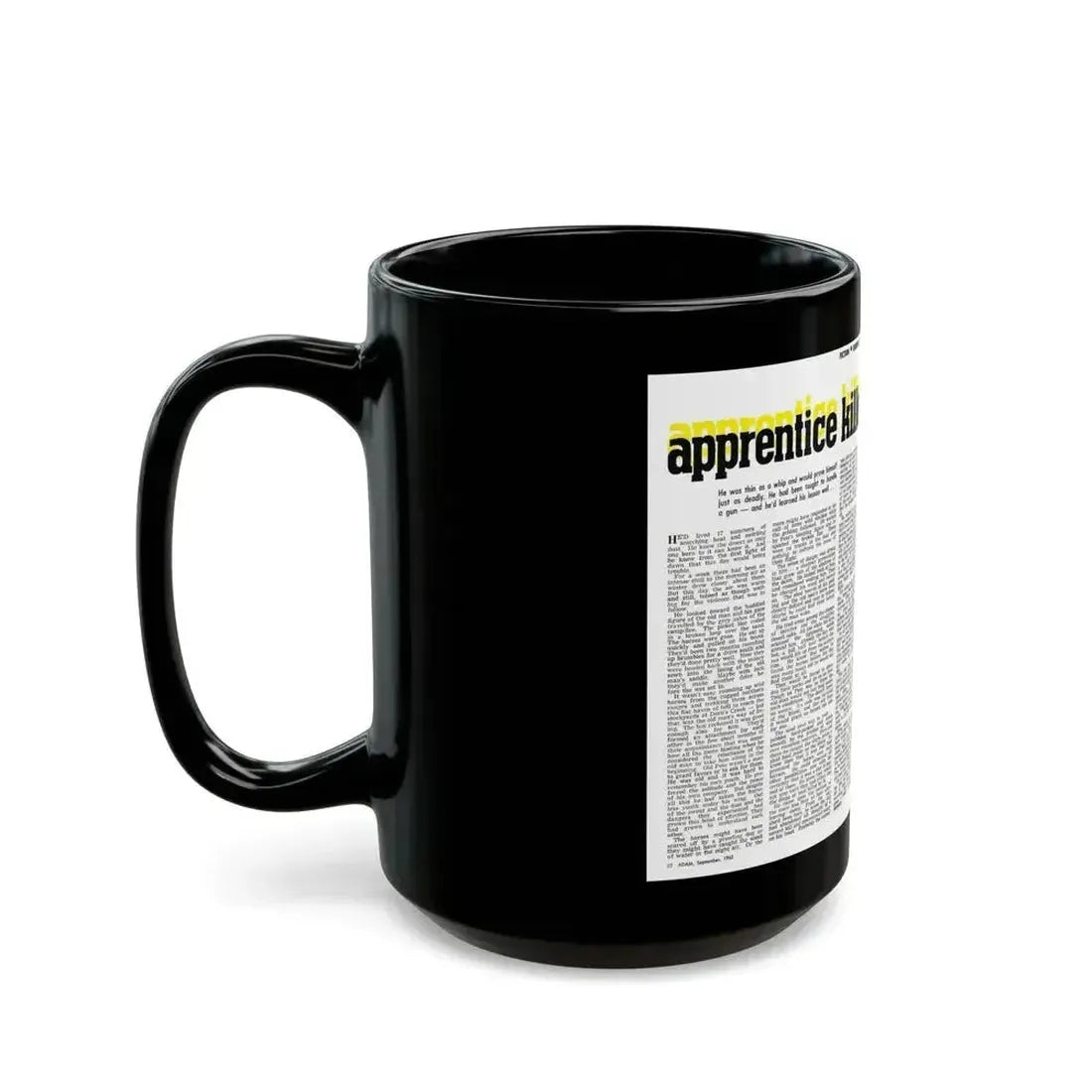 Apprentice Killer, Adam magazine, September 1963 - Black Coffee Mug - Go Mug Yourself