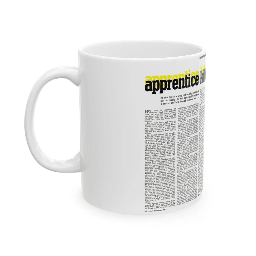 Apprentice Killer, Adam magazine, September 1963 - White Coffee Mug-Go Mug Yourself