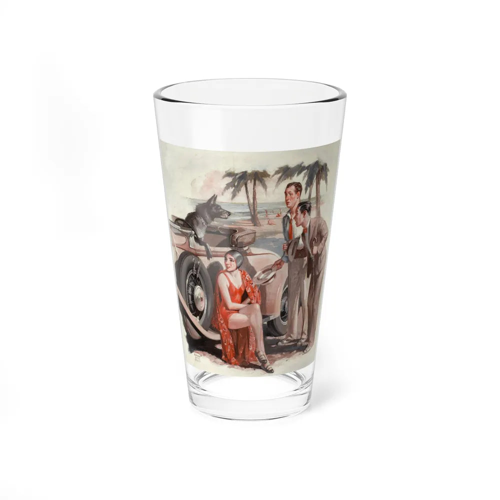 Approach at the Beach (Magazine Illustration) Pint Glass 16oz-16oz-Go Mug Yourself