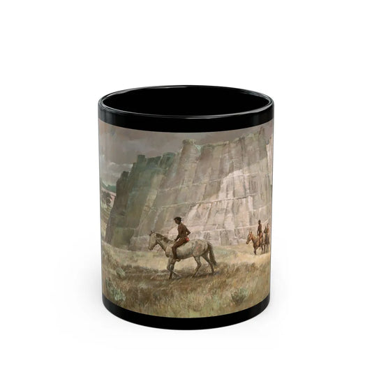 Approaching the Camp, 1973 - Black Coffee Mug-11oz-Go Mug Yourself