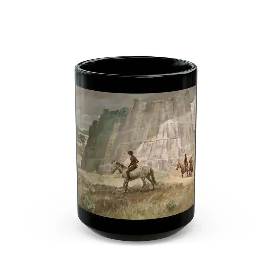 Approaching the Camp, 1973 - Black Coffee Mug 15oz - Go Mug Yourself