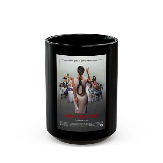 APRIL FOOL'S DAY 1986 Movie Poster - Black Coffee Mug-15oz-Go Mug Yourself