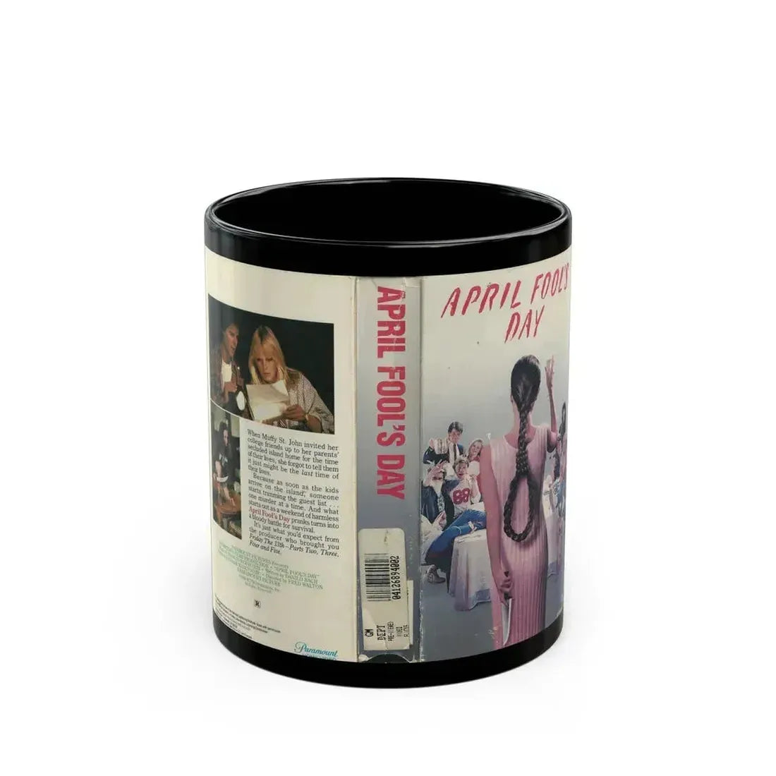 APRIL FOOLS DAY PARAMOUNT HOME VIDEO (VHS COVER) - Black Coffee Mug 11oz - Go Mug Yourself