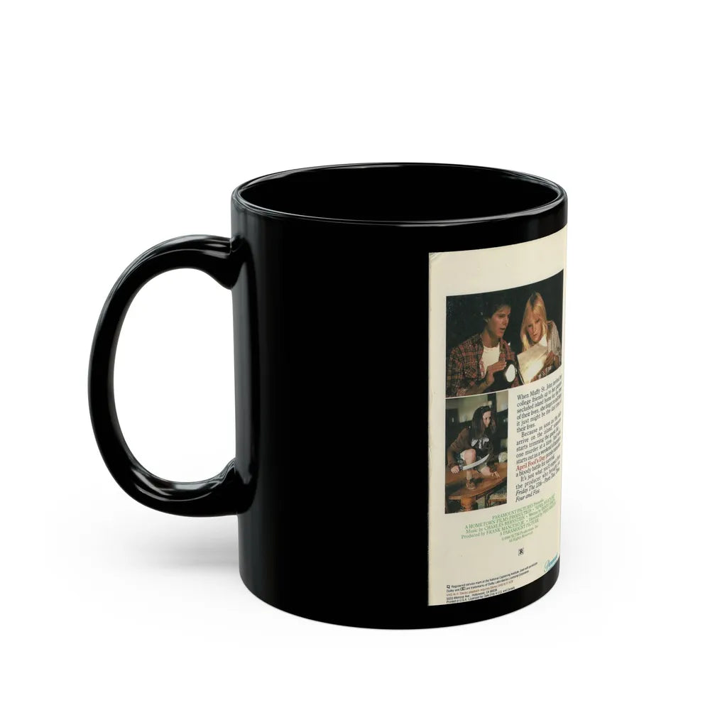 APRIL FOOLS DAY PARAMOUNT HOME VIDEO (VHS COVER) - Black Coffee Mug-Go Mug Yourself