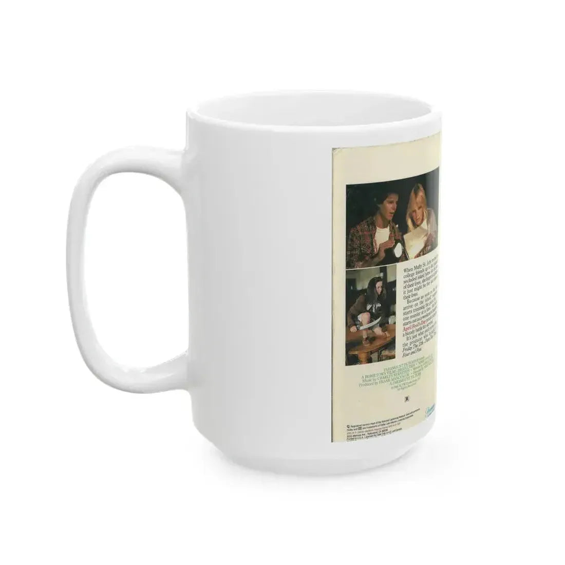 APRIL FOOLS DAY PARAMOUNT HOME VIDEO (VHS COVER) - White Coffee Mug - Go Mug Yourself