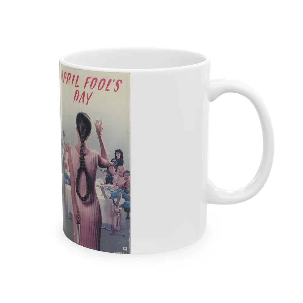 APRIL FOOLS DAY PARAMOUNT HOME VIDEO (VHS COVER) - White Coffee Mug-Go Mug Yourself