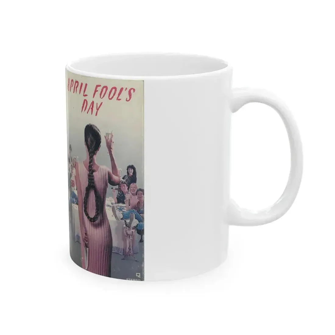 APRIL FOOLS DAY PARAMOUNT HOME VIDEO (VHS COVER) - White Coffee Mug - Go Mug Yourself