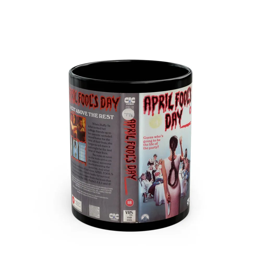 APRIL FOOLS DAY (VHS COVER) - Black Coffee Mug-11oz-Go Mug Yourself