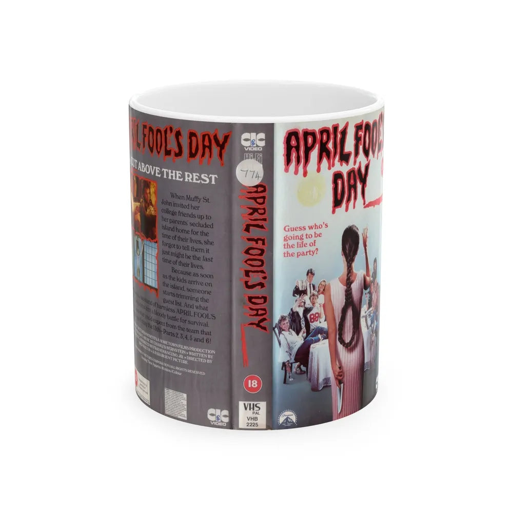 APRIL FOOLS DAY (VHS COVER) - White Coffee Mug-11oz-Go Mug Yourself