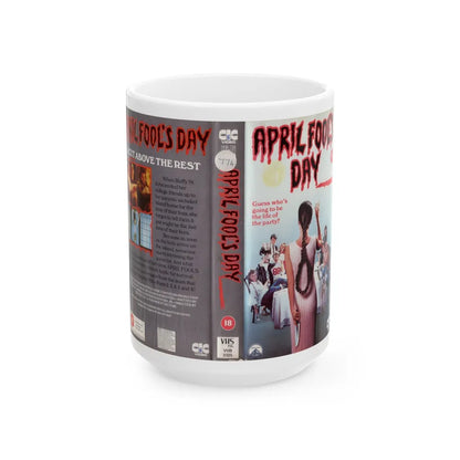 APRIL FOOLS DAY (VHS COVER) - White Coffee Mug-15oz-Go Mug Yourself