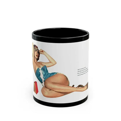 April for Esquire, January 1952 - Black Coffee Mug 11oz - Go Mug Yourself