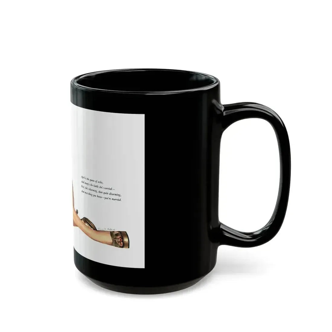 April for Esquire, January 1952 - Black Coffee Mug - Go Mug Yourself