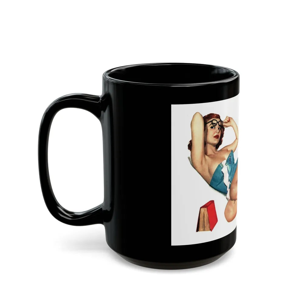 April for Esquire, January 1952 - Black Coffee Mug-Go Mug Yourself