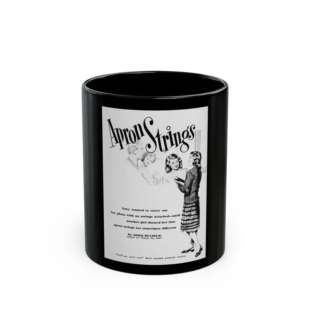 Apron Strings (1), Calling All Girls, November 1946 - Black Coffee Mug-11oz-Go Mug Yourself