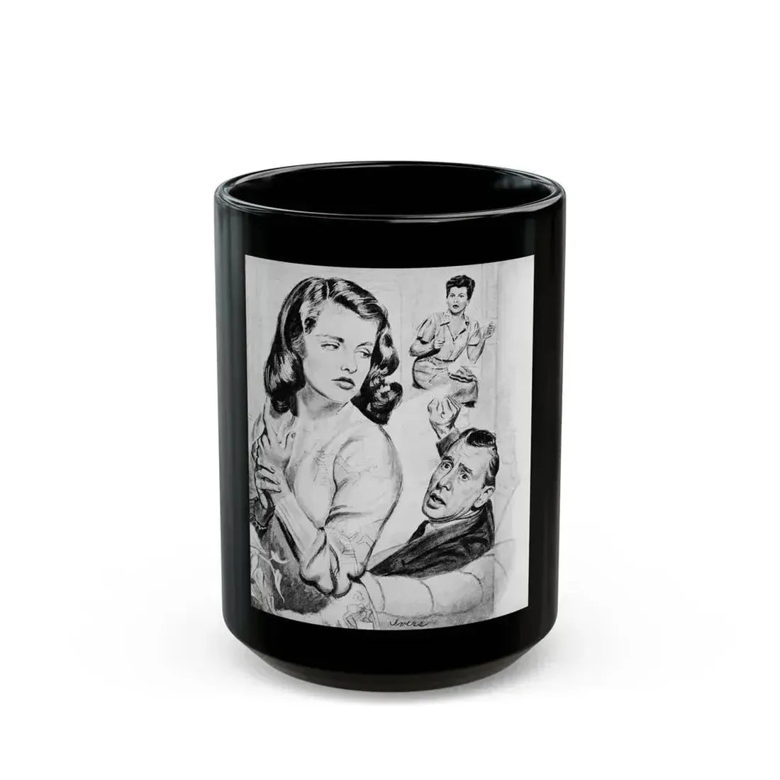 Apron Strings (2), Calling All Girls, November 1946 - Black Coffee Mug 15oz - Go Mug Yourself