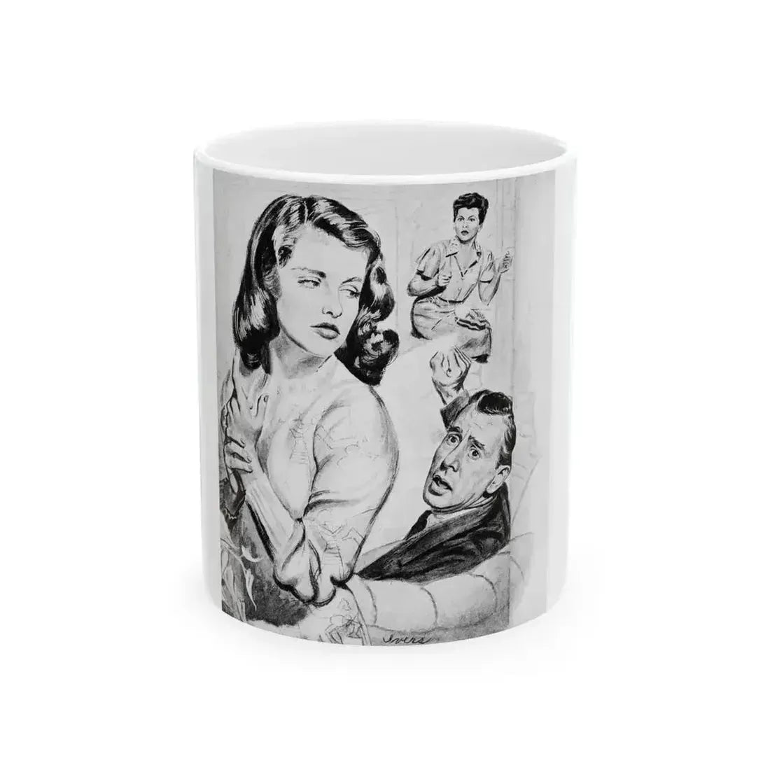 Apron Strings (2), Calling All Girls, November 1946 - White Coffee Mug 11oz - Go Mug Yourself