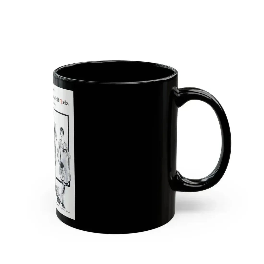 Aprons to Lighten Household Tasks, Needlecraft, September 1928 - Black Coffee Mug - Go Mug Yourself