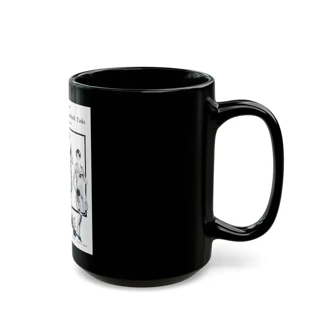 Aprons to Lighten Household Tasks, Needlecraft, September 1928 - Black Coffee Mug - Go Mug Yourself