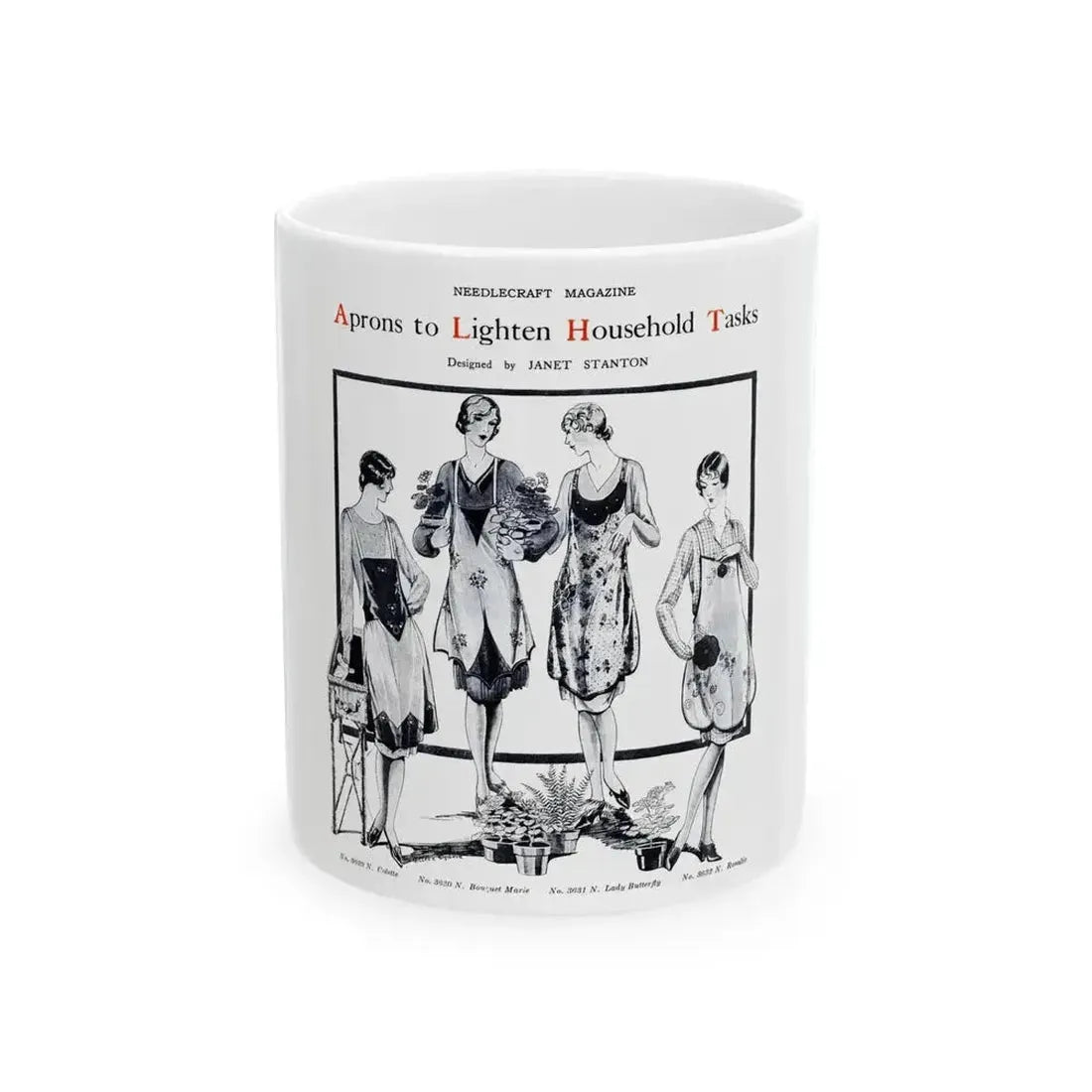 Aprons to Lighten Household Tasks, Needlecraft, September 1928 - White Coffee Mug 11oz - Go Mug Yourself