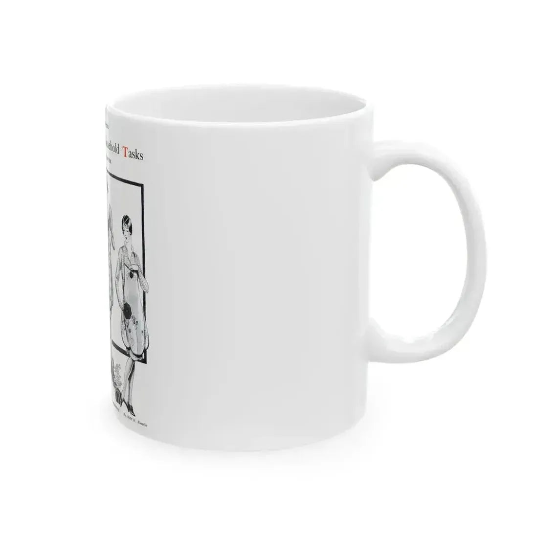 Aprons to Lighten Household Tasks, Needlecraft, September 1928 - White Coffee Mug - Go Mug Yourself