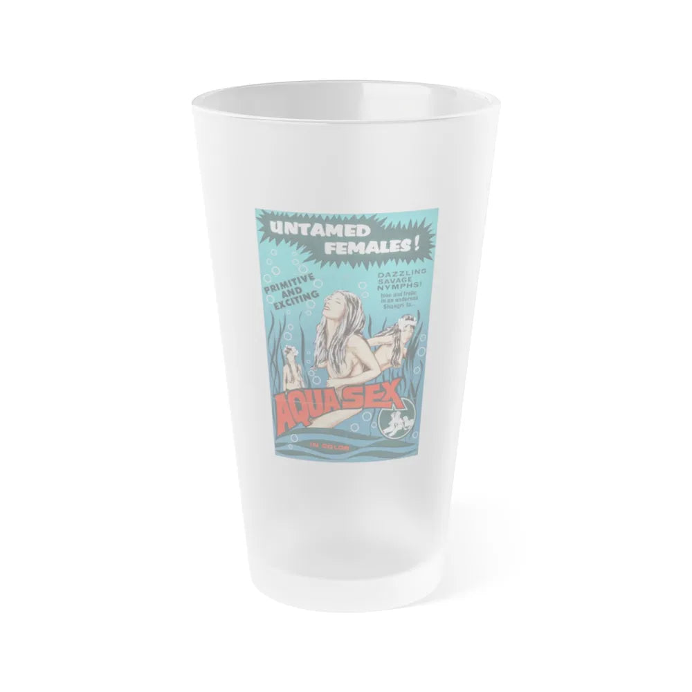 AQUA SEX (THE MERMAIDS OF TIBURON) 1962 Movie Poster - Frosted Pint Glass 16oz-Go Mug Yourself