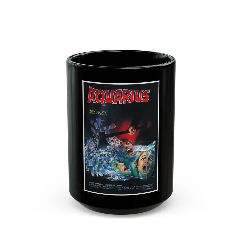 AQUARIUS (STAGEFRIGHT) 1987 Movie Poster - Black Coffee Mug 15oz - Go Mug Yourself