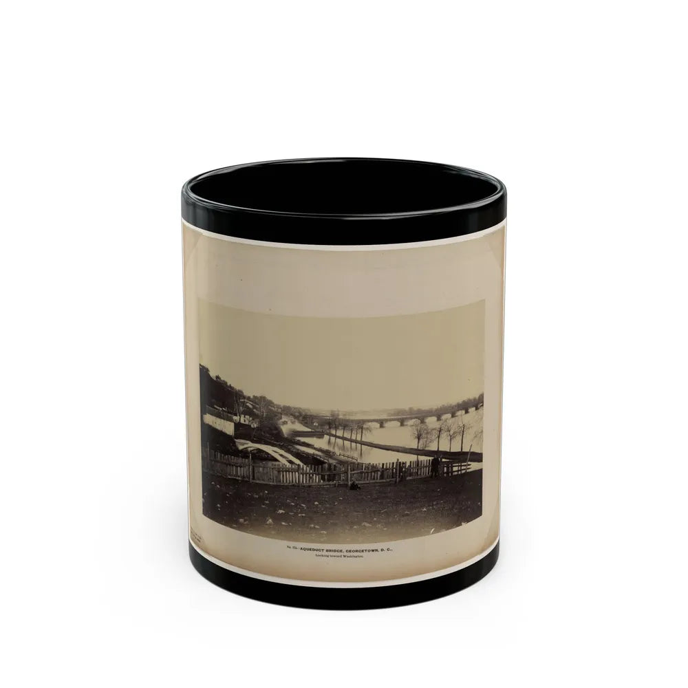 Aqueduct Bridge, Georgetown, D.C., Looking Toward Washington (U.S. Civil War) Black Coffee Mug-11oz-Go Mug Yourself