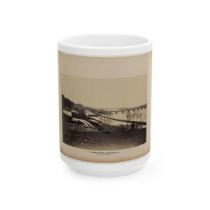 Aqueduct Bridge, Georgetown, D.C., Looking Toward Washington (U.S. Civil War) White Coffee Mug-15oz-Go Mug Yourself