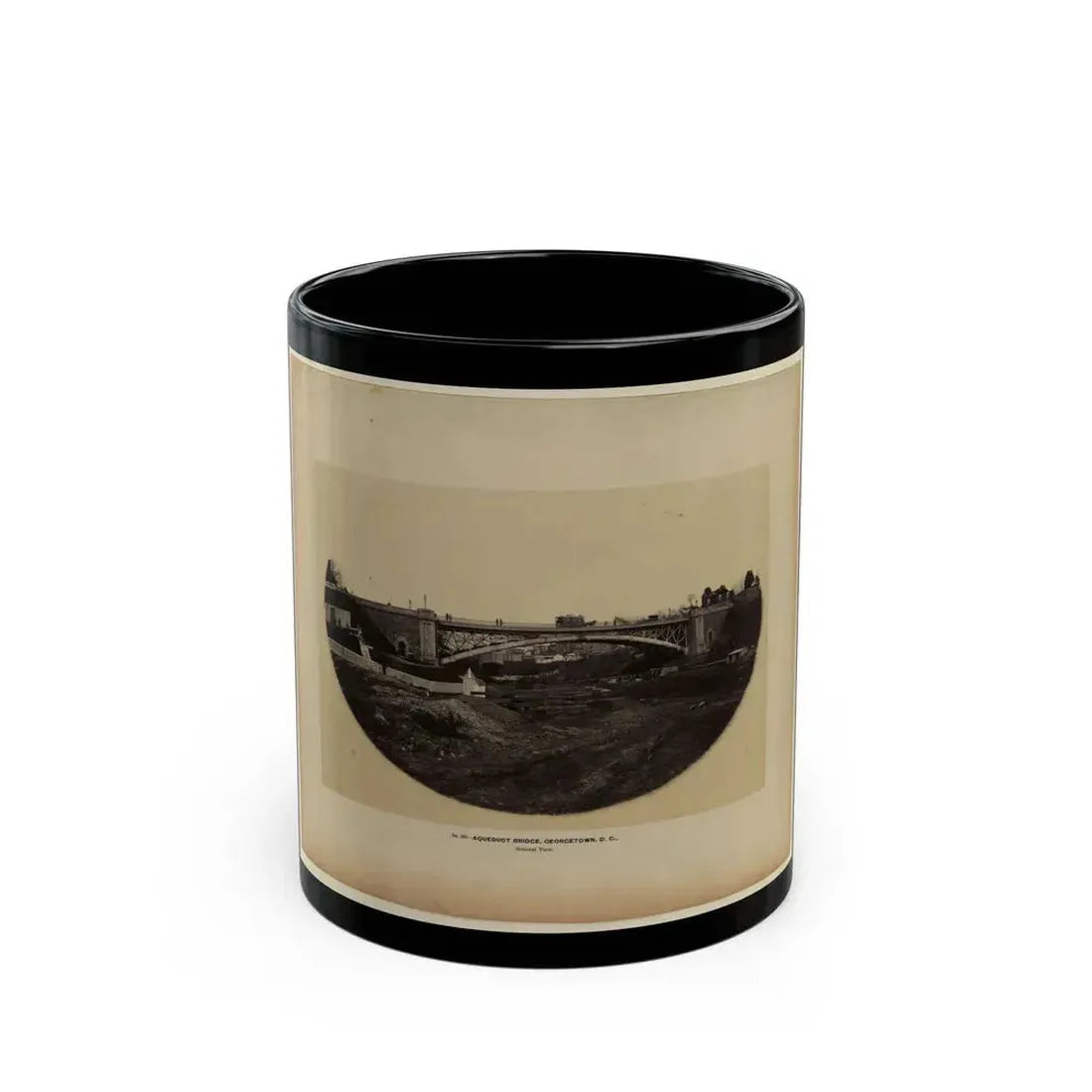 Aqueduct Bridge, Georgetown, D.C., General View (U.S. Civil War) Black Coffee Mug 11oz - Go Mug Yourself