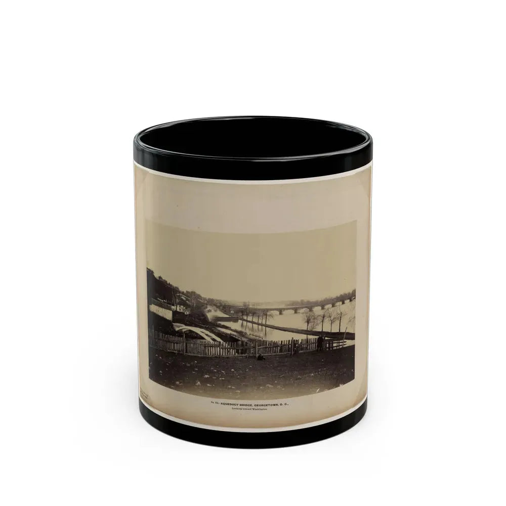 Aqueduct Bridge, Georgetown, D.C., Looking Toward Washington (U.S. Civil War) Black Coffee Mug 11oz - Go Mug Yourself