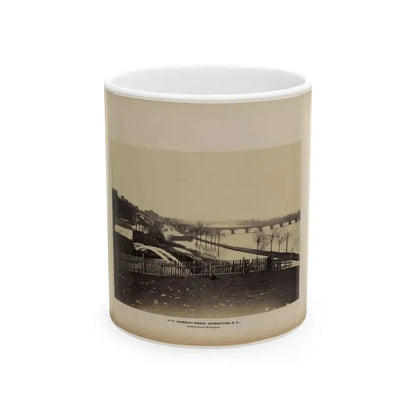 Aqueduct Bridge, Georgetown, D.C., Looking Toward Washington (U.S. Civil War) White Coffee Mug 11oz - Go Mug Yourself