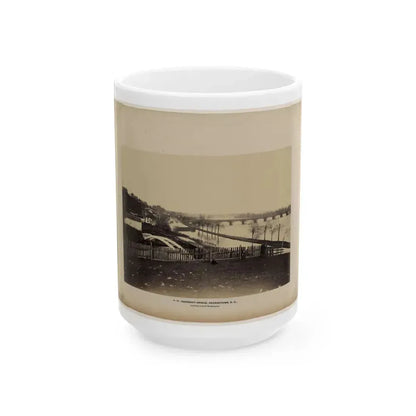 Aqueduct Bridge, Georgetown, D.C., Looking Toward Washington (U.S. Civil War) White Coffee Mug 15oz - Go Mug Yourself