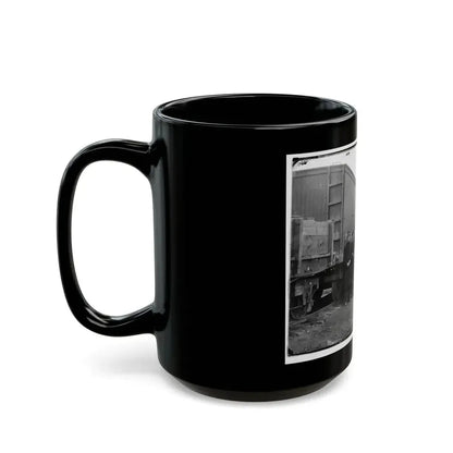 Aquia Creek Landing, Va. Clerks Of The Commissary Depot By Railroad Car And Packing Cases (U.S. Civil War) Black Coffee Mug - Go Mug Yourself
