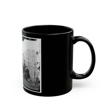 Aquia Creek Landing, Va. Clerks Of The Commissary Depot By Railroad Car And Packing Cases (U.S. Civil War) Black Coffee Mug - Go Mug Yourself