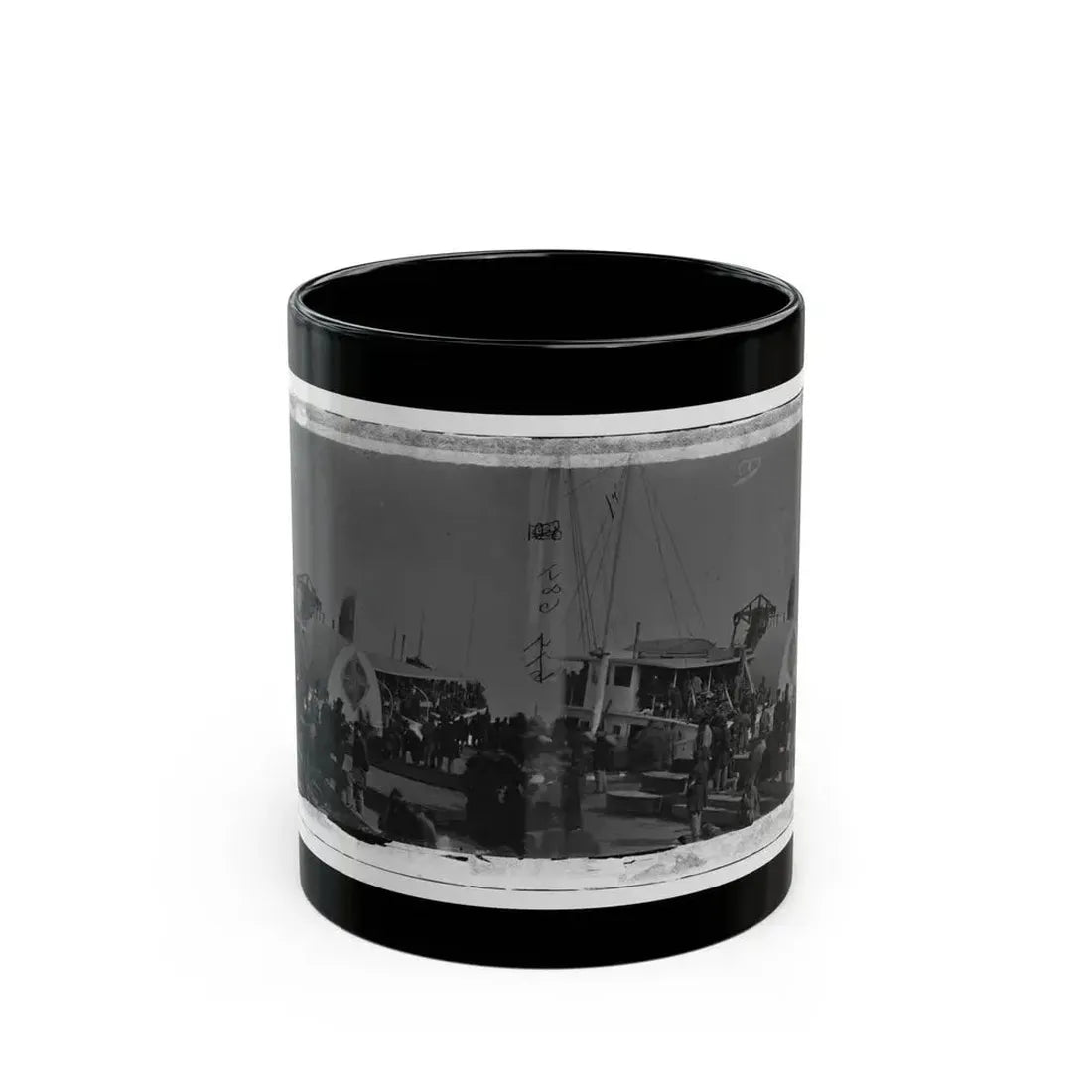 Aquia Creek Landing, Va. Embarkation Of 9th Army Corps For Fort Monroe; Another View (U.S. Civil War) Black Coffee Mug 11oz - Go Mug Yourself