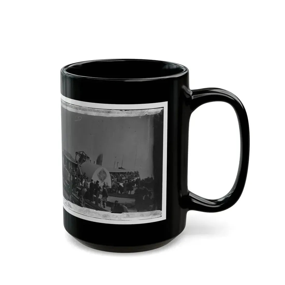 Aquia Creek Landing, Va. Embarkation Of 9th Army Corps For Fort Monroe; Another View (U.S. Civil War) Black Coffee Mug - Go Mug Yourself