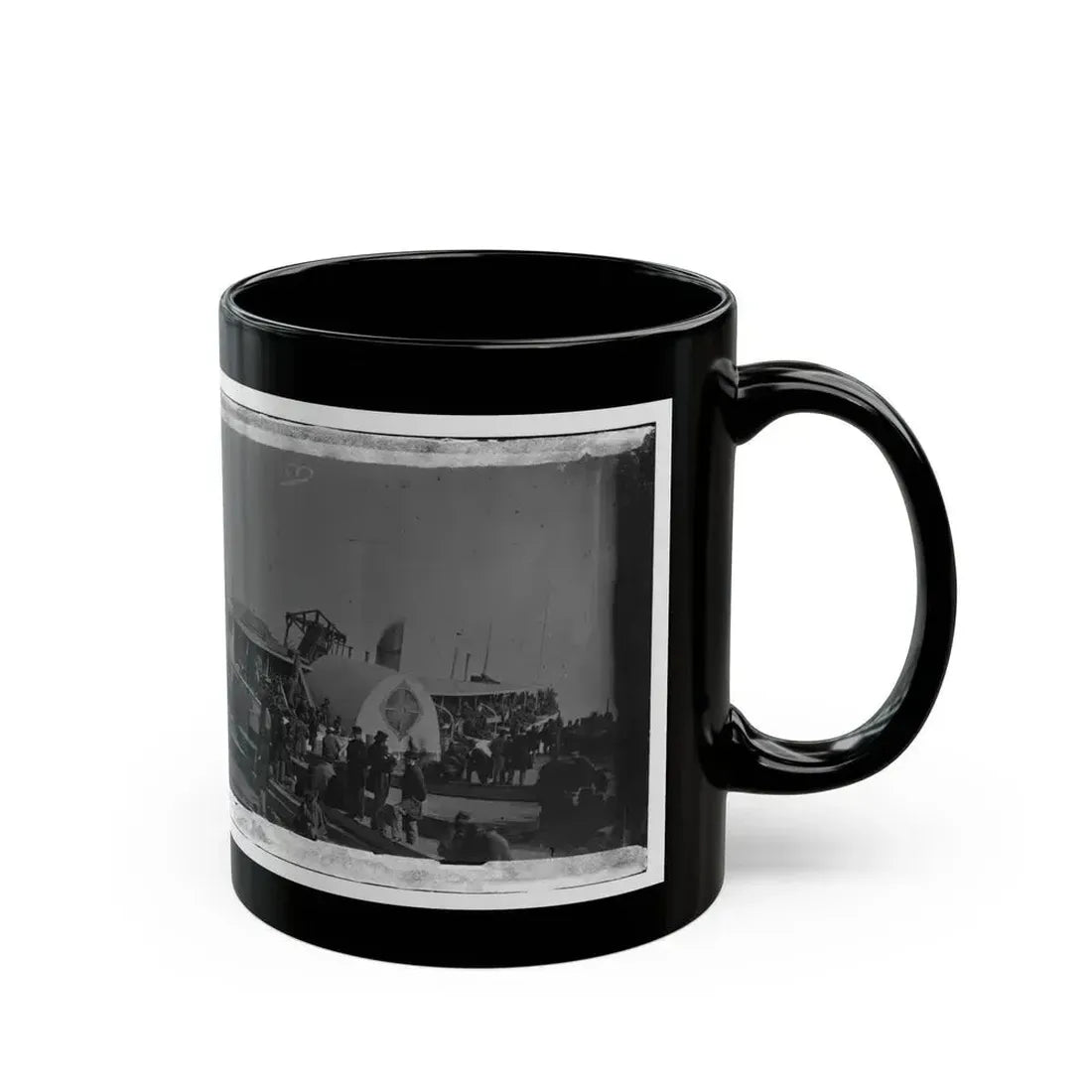 Aquia Creek Landing, Va. Embarkation Of 9th Army Corps For Fort Monroe; Another View (U.S. Civil War) Black Coffee Mug - Go Mug Yourself