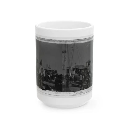 Aquia Creek Landing, Va. Embarkation Of 9th Army Corps For Fort Monroe; Another View (U.S. Civil War) White Coffee Mug 15oz - Go Mug Yourself