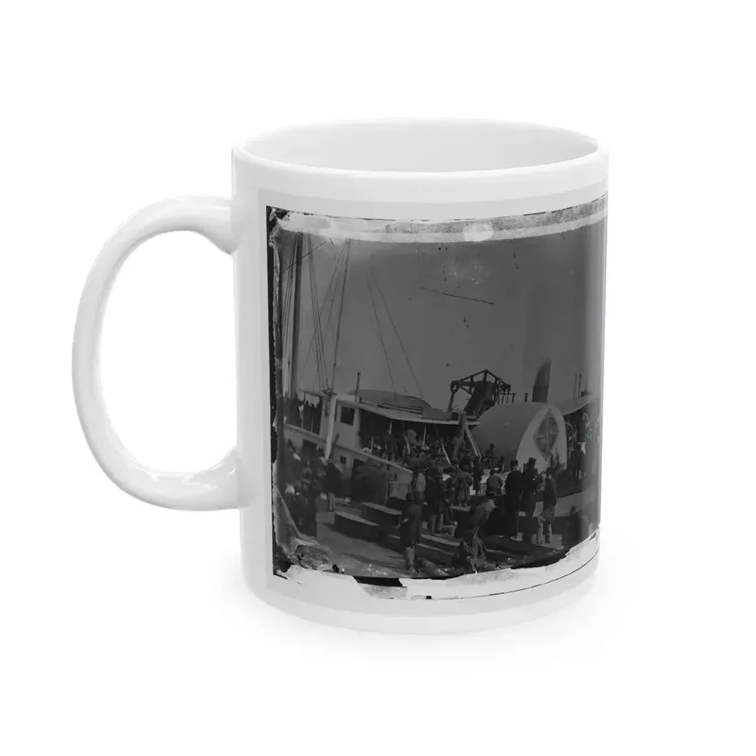 Aquia Creek Landing, Va. Embarkation Of 9th Army Corps For Fort Monroe; Another View (U.S. Civil War) White Coffee Mug - Go Mug Yourself