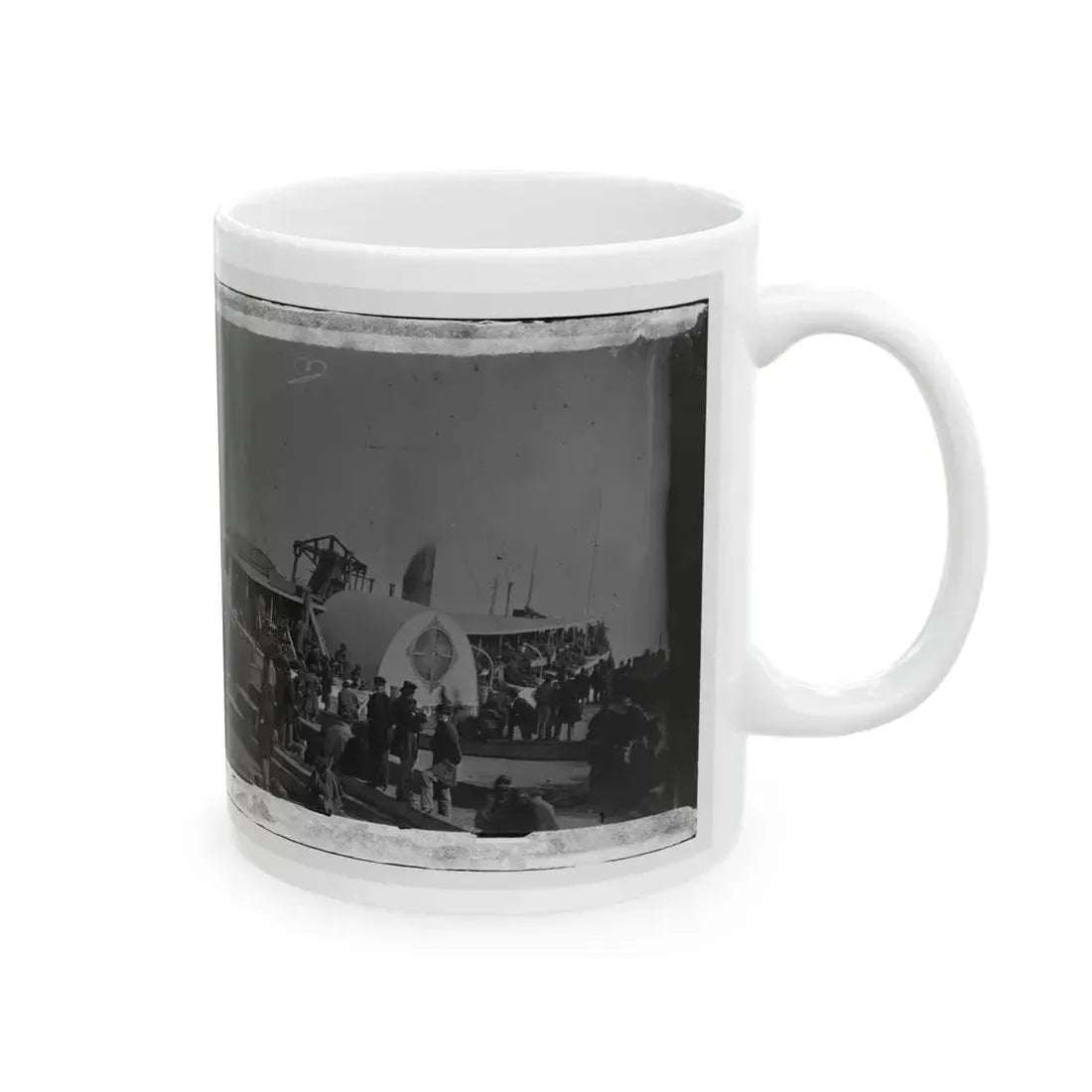 Aquia Creek Landing, Va. Embarkation Of 9th Army Corps For Fort Monroe; Another View (U.S. Civil War) White Coffee Mug - Go Mug Yourself
