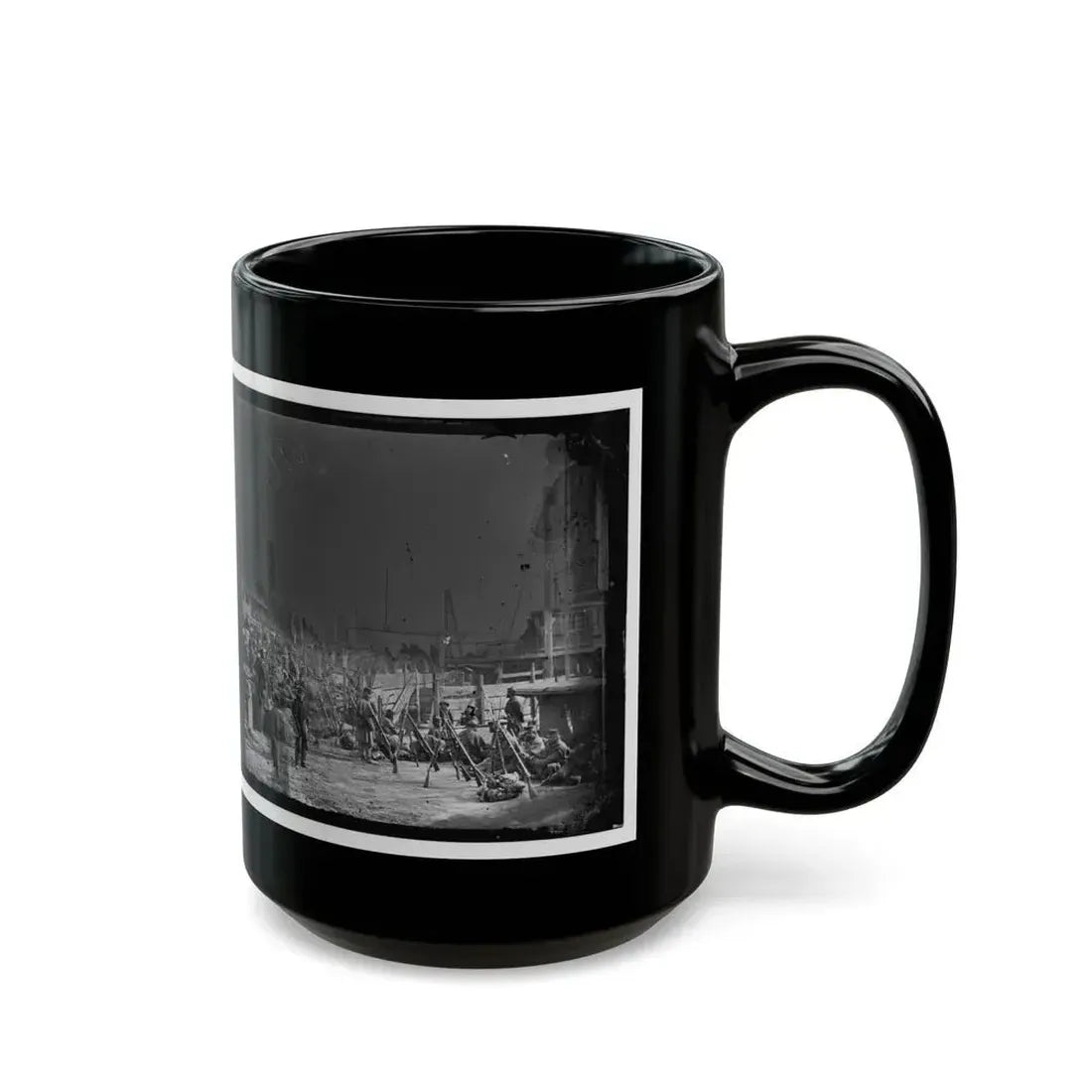 Aquia Creek Landing, Va. Embarkation Of 9th Army Corps For Fort Monroe (U.S. Civil War) Black Coffee Mug - Go Mug Yourself