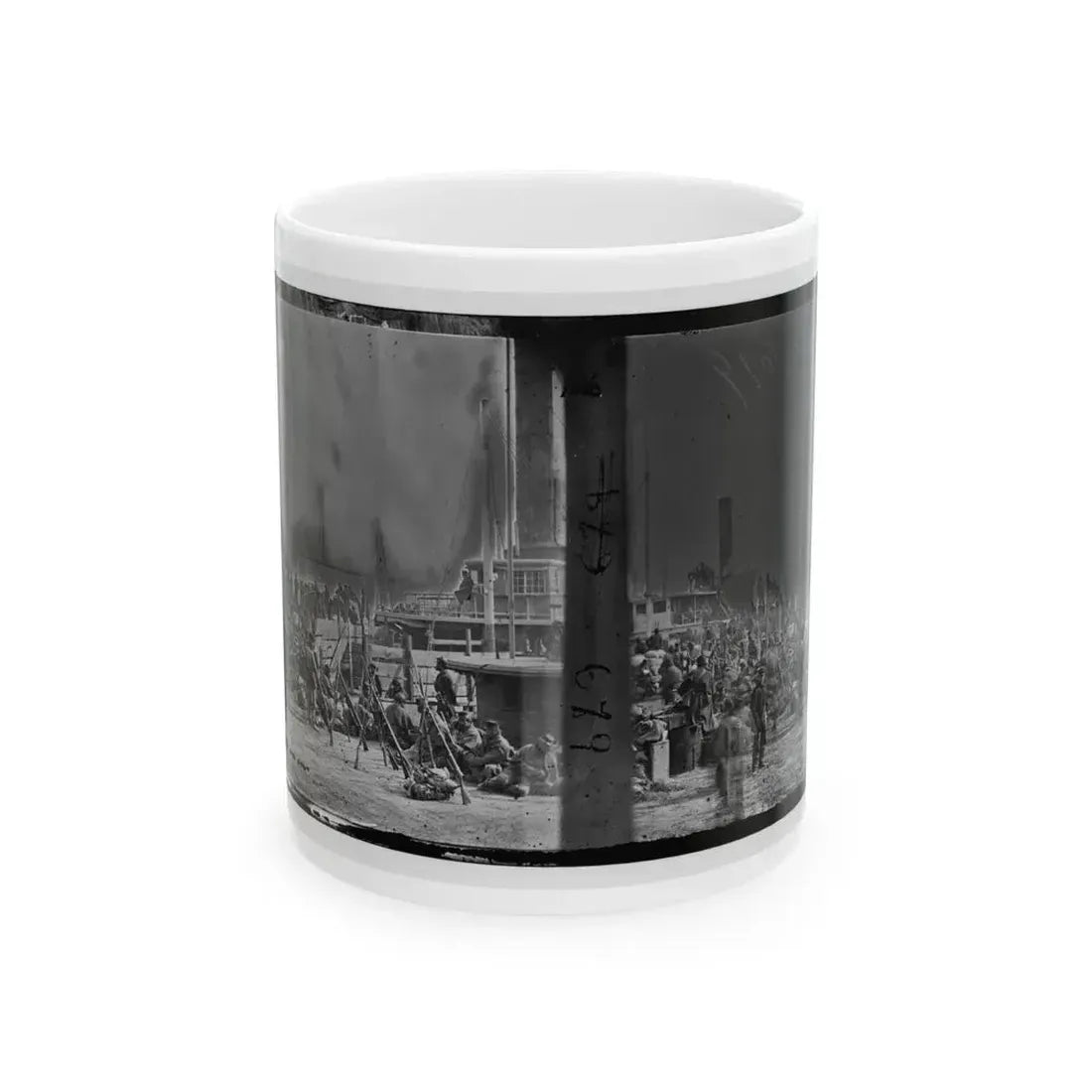 Aquia Creek Landing, Va. Embarkation Of 9th Army Corps For Fort Monroe (U.S. Civil War) White Coffee Mug 11oz - Go Mug Yourself
