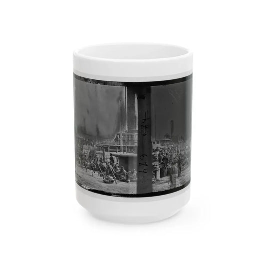 Aquia Creek Landing, Va. Embarkation Of 9th Army Corps For Fort Monroe (U.S. Civil War) White Coffee Mug 15oz - Go Mug Yourself
