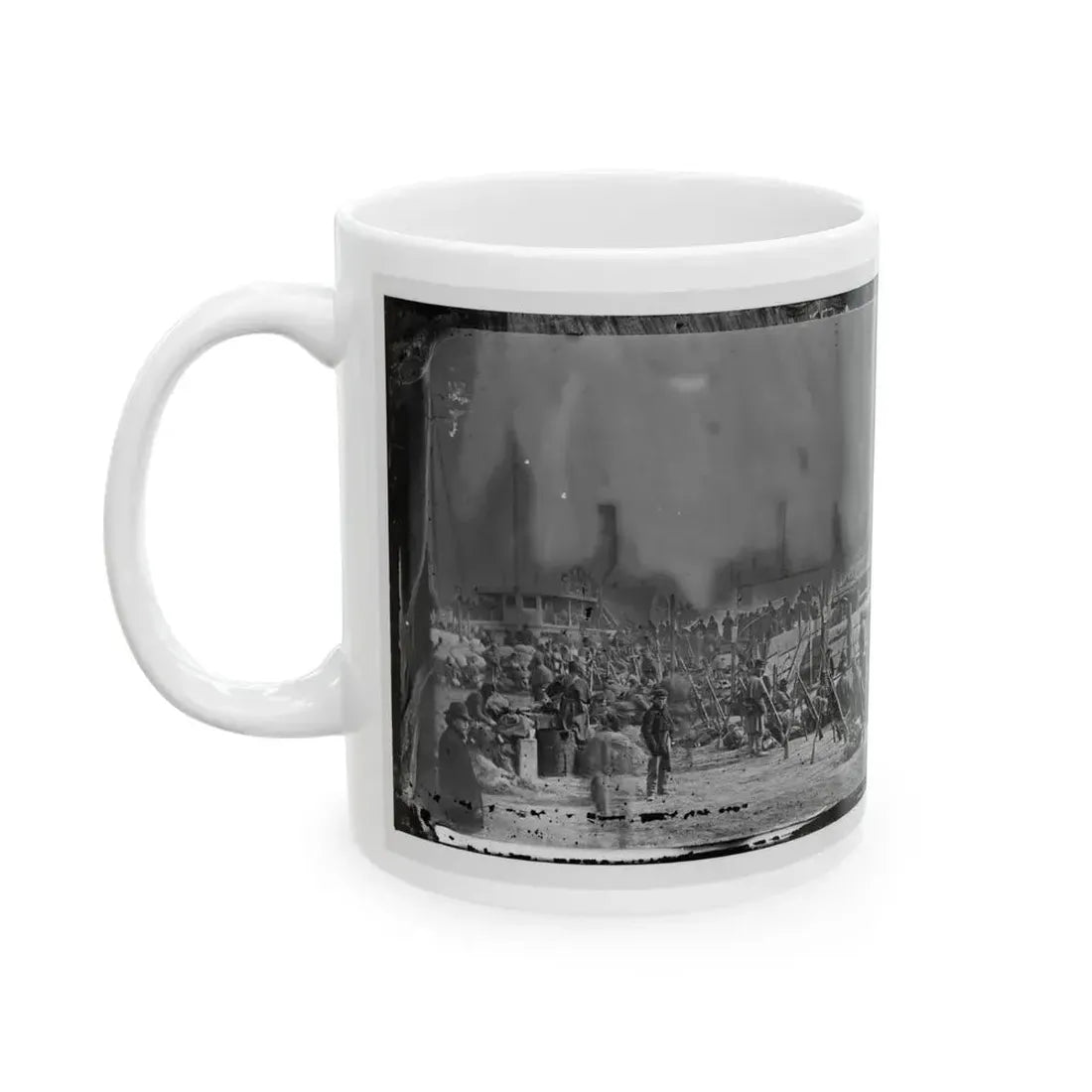 Aquia Creek Landing, Va. Embarkation Of 9th Army Corps For Fort Monroe (U.S. Civil War) White Coffee Mug - Go Mug Yourself