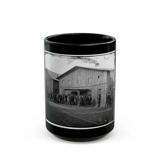 Aquia Creek Landing, Va. Personnel In Front Of Quartermaster's Office (U.S. Civil War) Black Coffee Mug 15oz - Go Mug Yourself