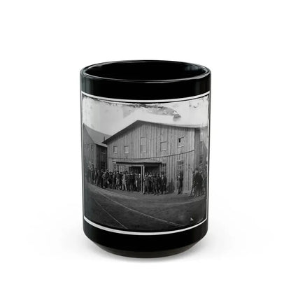 Aquia Creek Landing, Va. Personnel In Front Of Quartermaster's Office (U.S. Civil War) Black Coffee Mug 15oz - Go Mug Yourself