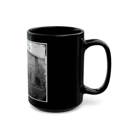 Aquia Creek Landing, Va. Personnel In Front Of Quartermaster's Office (U.S. Civil War) Black Coffee Mug - Go Mug Yourself