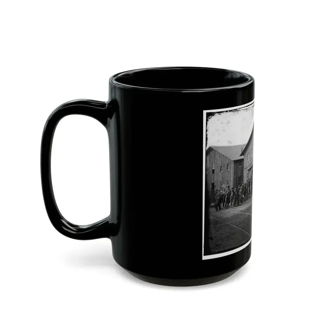Aquia Creek Landing, Va. Personnel In Front Of Quartermaster's Office (U.S. Civil War) Black Coffee Mug - Go Mug Yourself