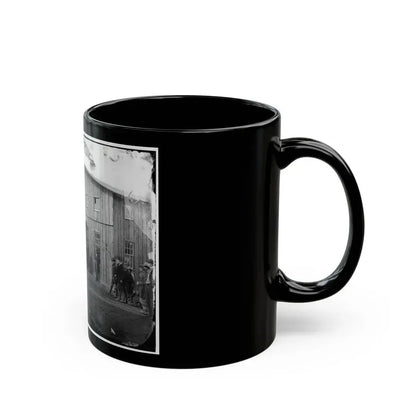 Aquia Creek Landing, Va. Personnel In Front Of Quartermaster's Office (U.S. Civil War) Black Coffee Mug - Go Mug Yourself